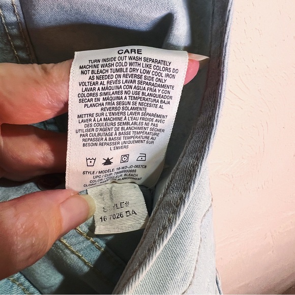 Jordache Light Bleach Wash Overalls Womens XS Cropped Straight Leg Stretch NWT - Picture 6 of 11